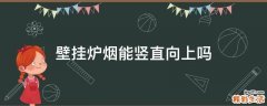 壁挂炉烟能竖直向上吗