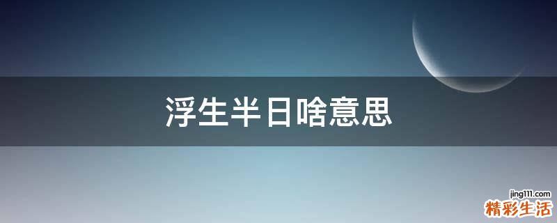 浮生半日啥意思