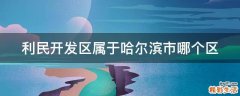 利民开发区属于哈尔滨市哪个区