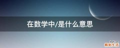 在数学中/是什么意思