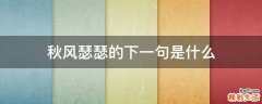 秋风瑟瑟的下一句是什么