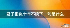 君子报仇十年不晚下一句是什么