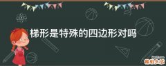 梯形是特殊的四边形对吗