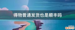 得物普通发货也是顺丰吗