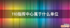 110指挥中心属于什么单位