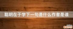 聪明在于学下一句是什么作者是谁