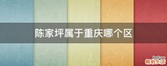 陈家坪属于重庆哪个区