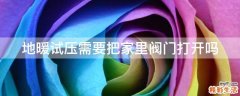 地暖试压需要把家里阀门打开吗