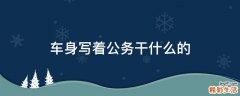 车身写着公务干什么的