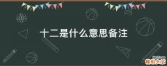 十二是什么意思备注