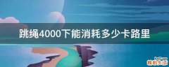 跳绳4000下能消耗多少卡路里