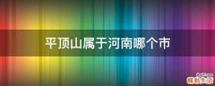 平顶山属于河南哪个市