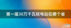 第一座30万千瓦核电站在哪个省