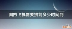 国内飞机需要提前多少时间到