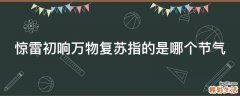 惊雷初响万物复苏指的是哪个节气