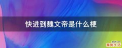 快进到魏文帝是什么梗