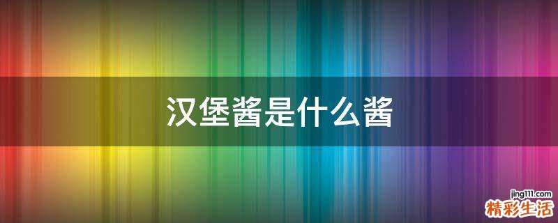 汉堡酱是什么酱