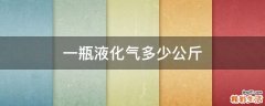 一瓶液化气多少公斤