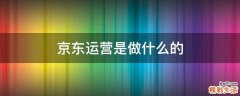 京东运营是做什么的