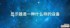 显示器是一种什么样的设备