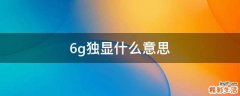 6g独显什么意思