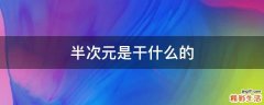 半次元是干什么的