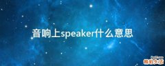 音响上speaker什么意思