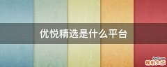 优悦精选是什么平台