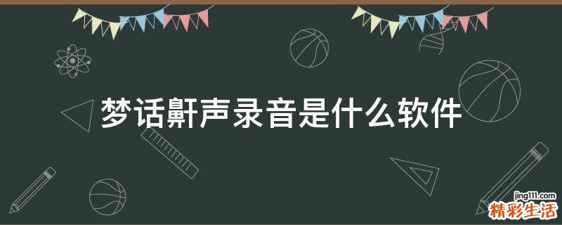 梦话鼾声录音是什么软件
