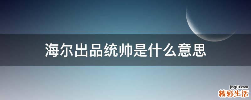 海尔出品统帅是什么意思