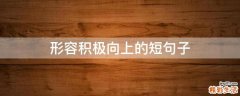 形容积极向上的短句子