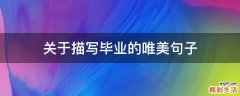 关于描写毕业的唯美句子