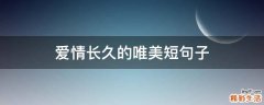 爱情长久的唯美短句子