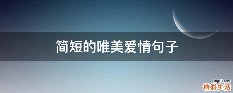 简短的唯美爱情句子