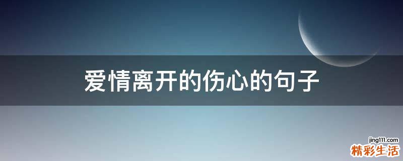 爱情离开的伤心的句子