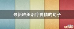 最新唯美治疗爱情的句子
