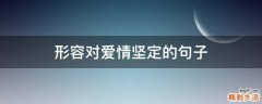 形容对爱情坚定的句子