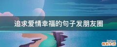 追求爱情幸福的句子发朋友圈