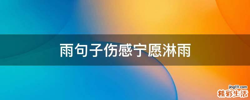雨句子伤感宁愿淋雨