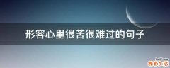 形容心里很苦很难过的句子