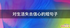 对生活失去信心的短句子