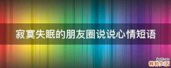 寂寞失眠的朋友圈说说心情短语