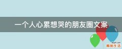 一个人心累想哭的朋友圈文案