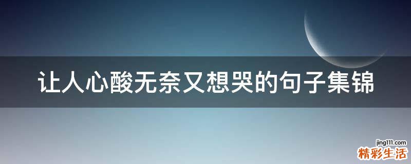 让人心酸无奈又想哭的句子集锦