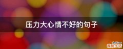 压力大心情不好的句子