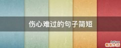 伤心难过的句子简短