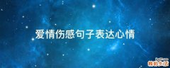爱情伤感句子表达心情