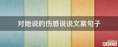 对她说的伤感说说文案句子