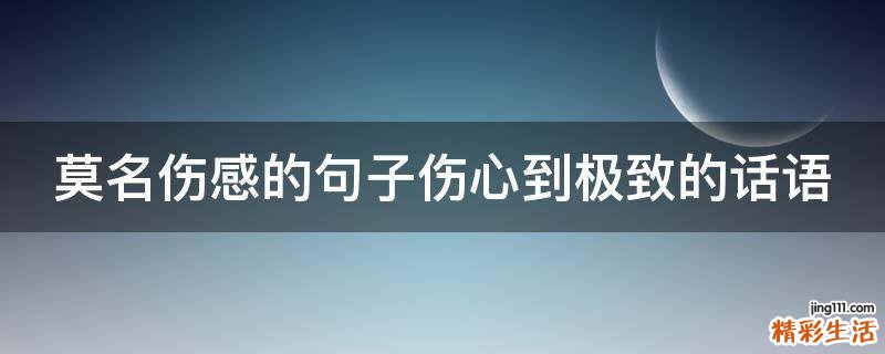莫名伤感的句子伤心到极致的话语