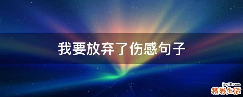 我要放弃了伤感句子